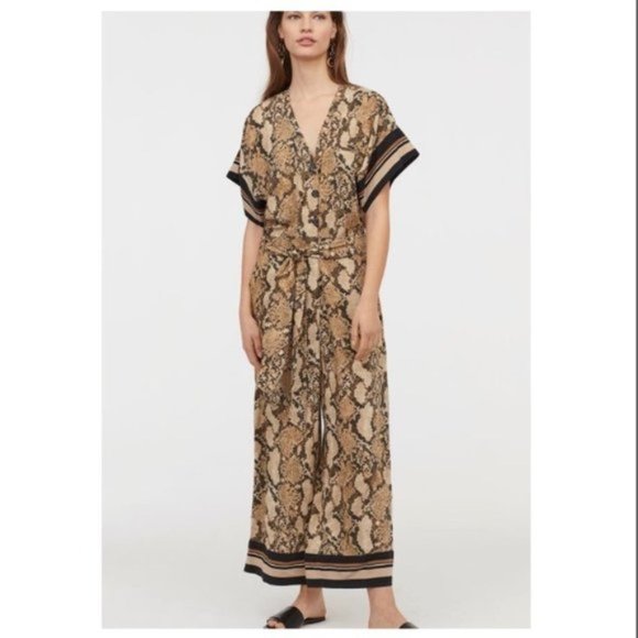 h&m snake print jumpsuit